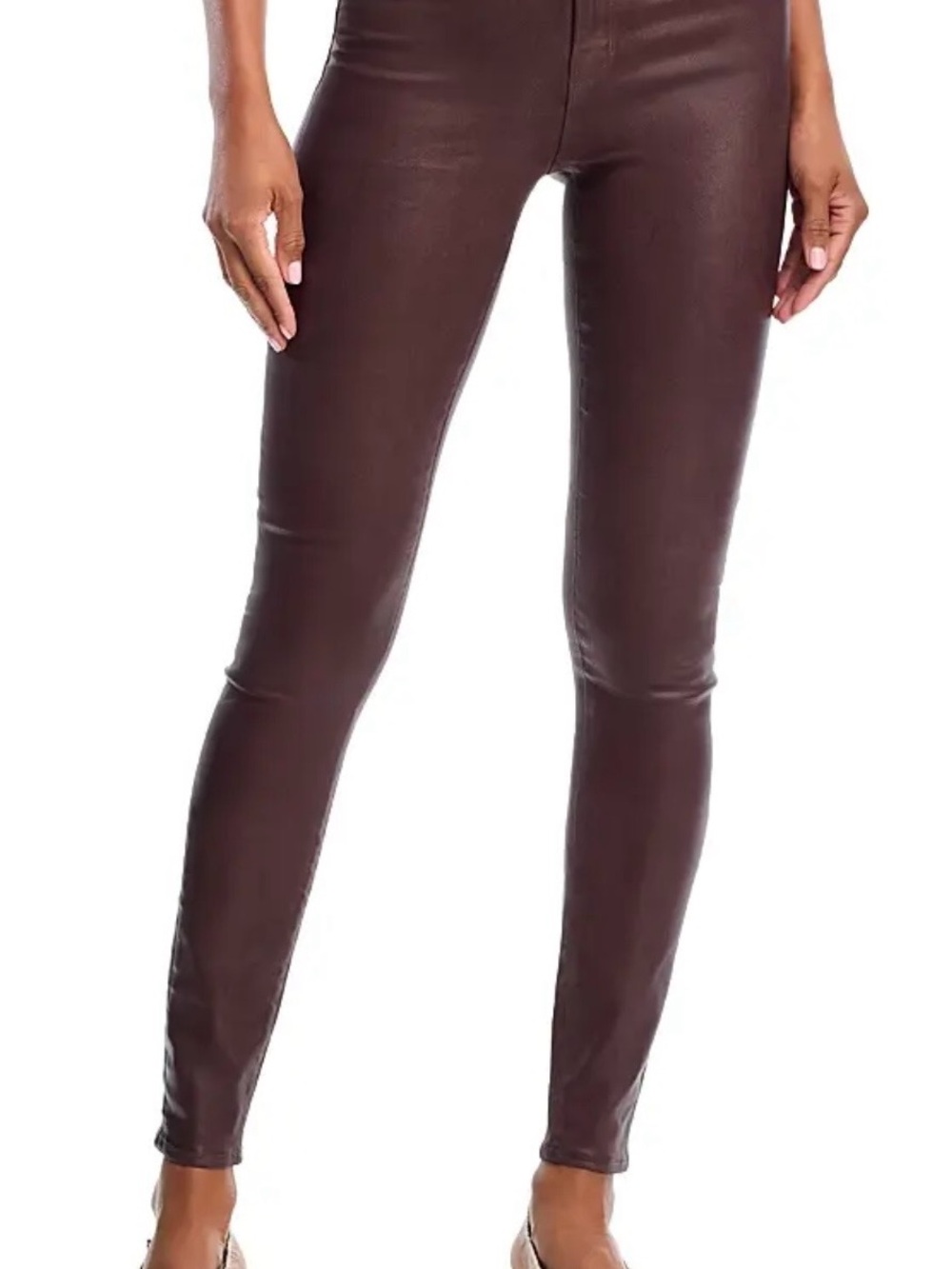 L'AGENCE Chocolate Brown Faux Leather Skinny Pants